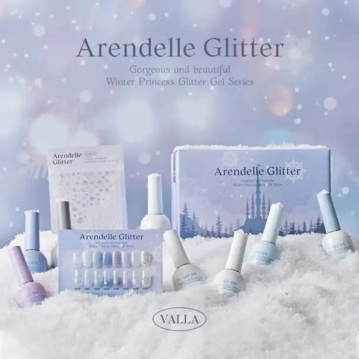 Korean nail gel polish collection with soft salon aesthetic